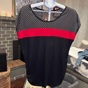 Elegant Black and Red Polka Dot Women's Blouse